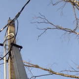 Новая Москва поселение Воскресенское.Установка щита на столбе.