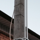 Новая Москва. Городское поселение Московский. Установка двух щитов учете на столбе.