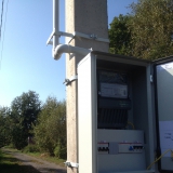 Новая Москва. Десеновское сельское поселение. Установка узла учета на столбе.