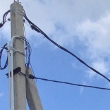 Дмитровский район. Сельское поселение Синьковское. Подключение щита учета на столбе.