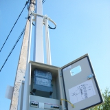 Установка трубостойки с тремя щитами учета в деревне Ершово Одинцовского района