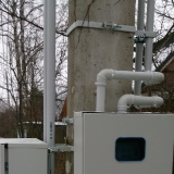 Технические условия выполнялись в Воскресенском районе. Монтаж ВРУ на столбе.