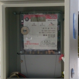 Электросчетчик Матрица установлен в Рузском районе на трубостойке.