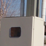 Счетчик на металлической опоре, в деревне Борозда,,Клинского района.