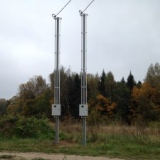 Костино Дмитровский район.  Установка двух трубостоек.