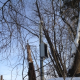 Есипово Солнечногорский район. Установка трубостойки около опоры ЛЭП.