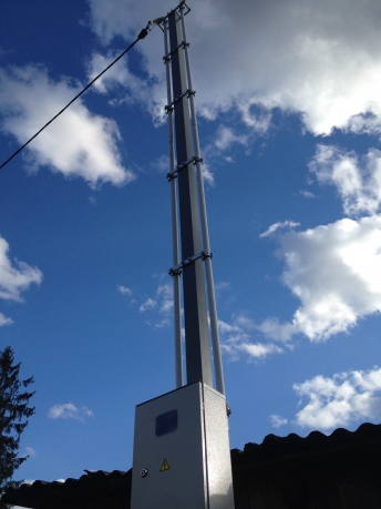 Высокая 8 метровая трубостойка.