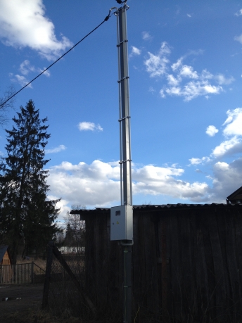 Устанавливали 8 метровую трубостойку в Клинском районе